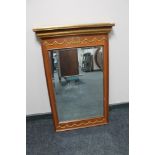 A mahogany and parcel gilt framed French style hall mirror