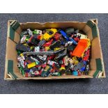 A box of play worn die cast vehicles, Corgi,