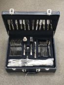A Suissine 84-piece cutlery set, in stainless steel and gold plate finish,