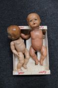 Two mid century plastic headed dolls