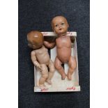 Two mid century plastic headed dolls