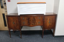 A Regency style serpentine fronted sideboard and a painted blanket box