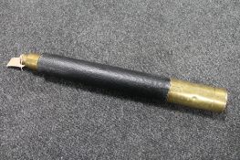 A brass and leather cased nautical telescope