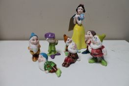 A set of Japanese Disney Snow White and the seven dwarves figures (8)
