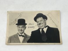 Laurel and Hardy : A black and white photograph,