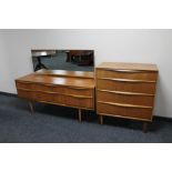 A 20th century teak Austin Suite dressing chest and matching four drawer chest