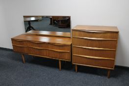 A 20th century teak Austin Suite dressing chest and matching four drawer chest
