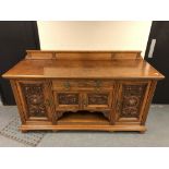 A Victorian pollard oak sideboard,