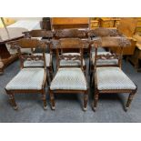 A good set of six carved mahogany dining chairs in the Gillows style