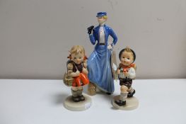 A Goebel figure - Gentle Breezes together with two further Goebel figures