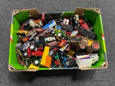 A box of play worn die cast vehicles, Corgi,