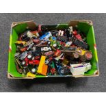 A box of play worn die cast vehicles, Corgi,