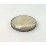 A Georgian silver and mother of pearl snuff box