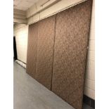 A large three fold screen with studded Paisley fabric,