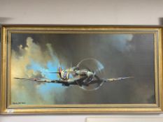 Barrie A.F. Clark : Spitfire, colour print on board, framed.