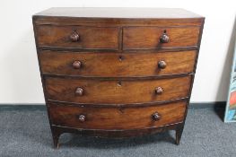 A Regency mahogany bow-fronted five drawer chest