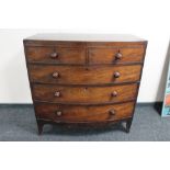 A Regency mahogany bow-fronted five drawer chest