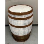 A painted oak whisky barrel