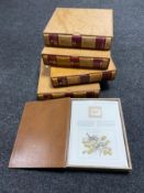 Four Windsor sovereign stamp albums in slip covers with inserts together with a songbirds of the