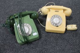 Two vintage telephones