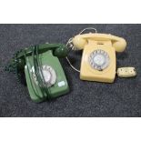 Two vintage telephones