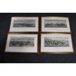 A set of four framed antique Leicestershire hunting prints - 'The Death',