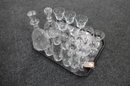 A tray of twentieth century glass ware,