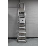 Two aluminium folding step ladders