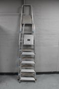 Two aluminium folding step ladders