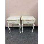 Two Laura Ashley single drawer bedside stands,