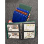 A box of five albums of first day covers including wildlife, Air flight,