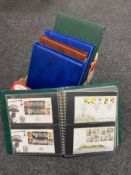 A box of five albums of first day covers including wildlife, Air flight,