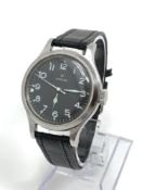 A stainless steel Omega Air Ministry issue pilot's centre seconds wristwatch,