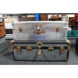 Two early twentieth century travelling trunks