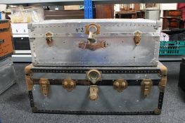 Two early twentieth century travelling trunks