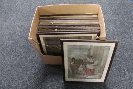 A box of thirteen oak framed antique coloured prints - Cries of London series