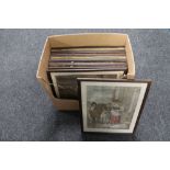 A box of thirteen oak framed antique coloured prints - Cries of London series