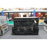 Two early twentieth century tin trunks