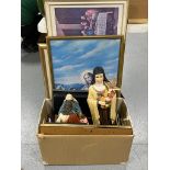 A box of religious figures and pictures,