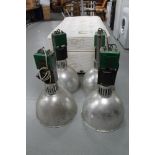 Four industrial halogen lights