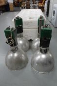 Four industrial halogen lights