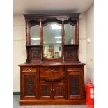A Victorian style mahogany mirror backed sideboard,