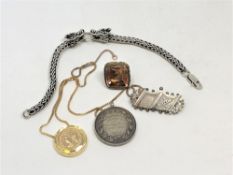 A silver disc pendant - Northumberland Hussars miniature range competition 1928,