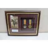 Two framed WWI Copy medals;