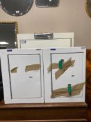 Three metal medical cabinets with keys