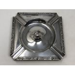 A large Lindisfarne silver ashtray, Walker & Hall,