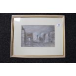 Keith Proctor : Central Station, Neville Street, Newcastle upon Tyne, pastel drawing,