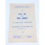 A scarce St. James' Park programme, F.A.