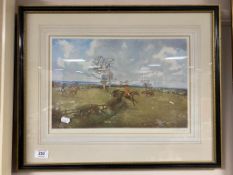 After Lionel Edwards : The Hunt, reproduction in colours, signed in the margin, framed.