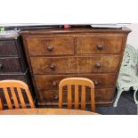 A Victorian mahogany five drawer chest